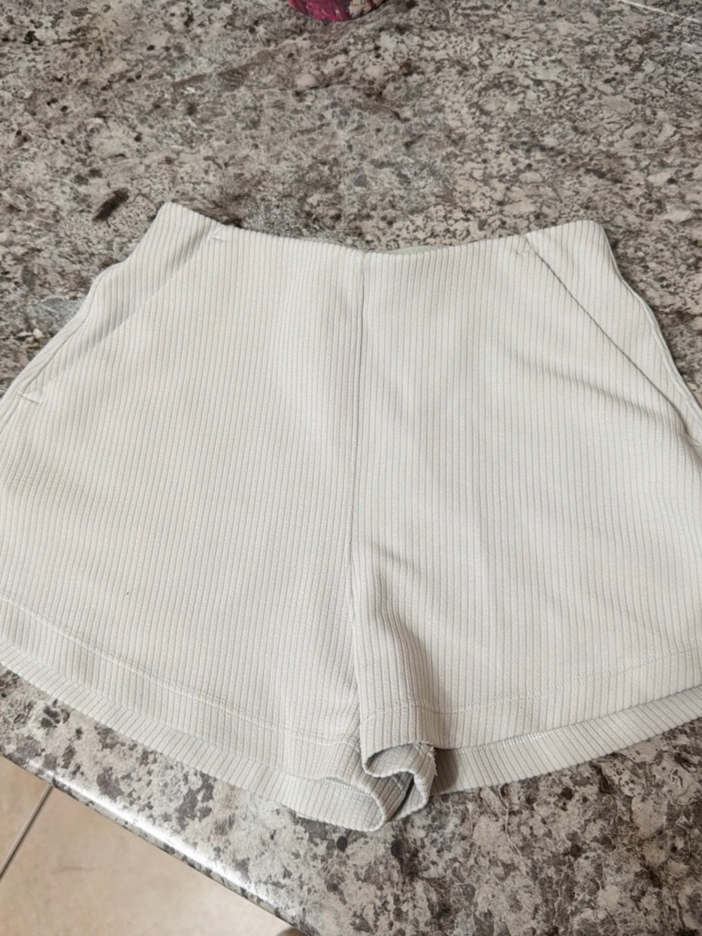 lululemon athletica Cream Ribbed High-Rise Athletic Shorts